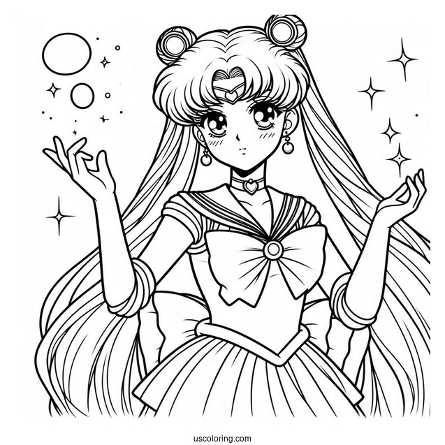 Usagi In Eternal Sailor Moon Costume Coloring In