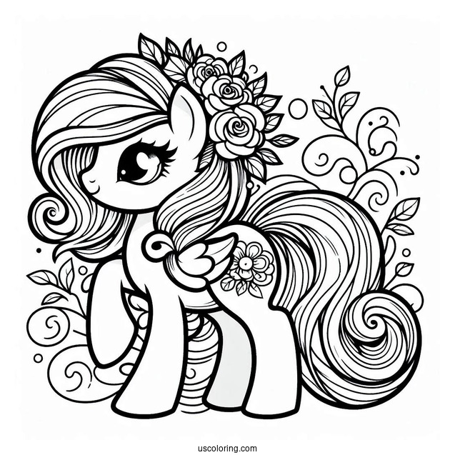 Retro Applejack Pony Coloring In