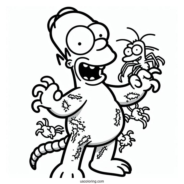 Coloring Page Of Itchy And Scratchy_
