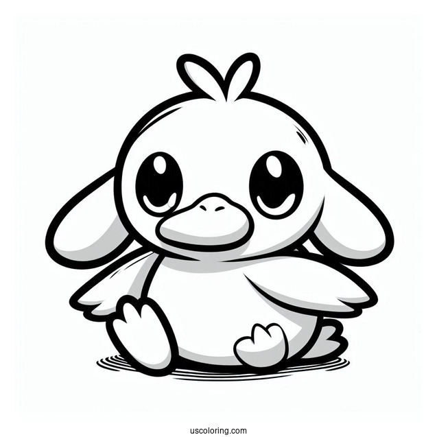 Cute Chibi Psyduck Coloring Page
