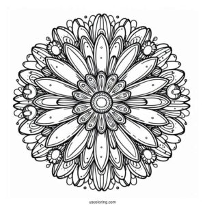 Massive Daisy Spring Mandala Coloring Page For Kids