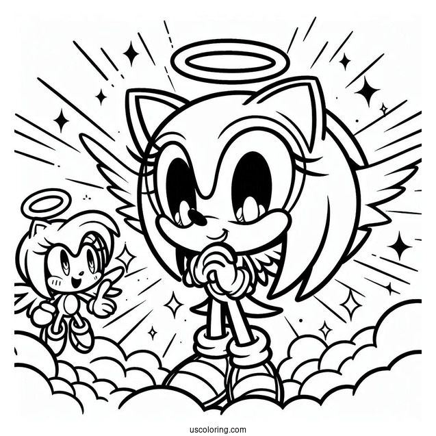 Easy Super Sonic Exe Coloring Page Outline In Angel Island