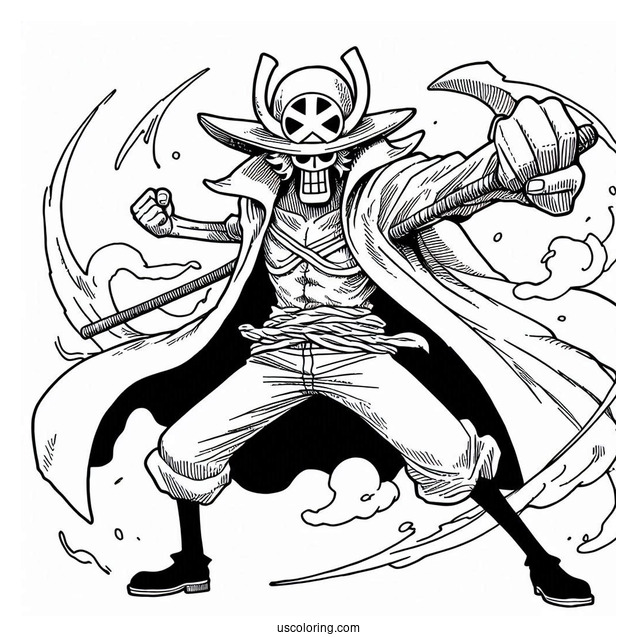 One Piece Coloring Page Of Old Sabo In Fighting Stance
