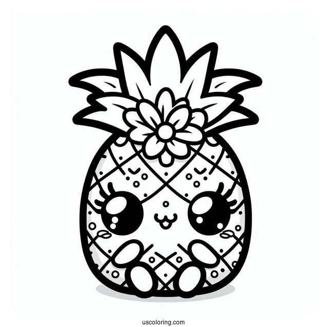 Cute Kawaii Outline Of Pineapple Lily Shopkins