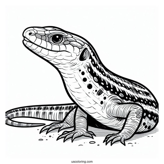 Blue Tongued Skink Lizard Coloring Page Hissing