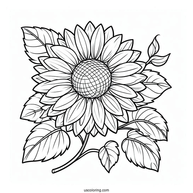 Flower Coloring Pages Of Blushing Sunflower For Preschoolers