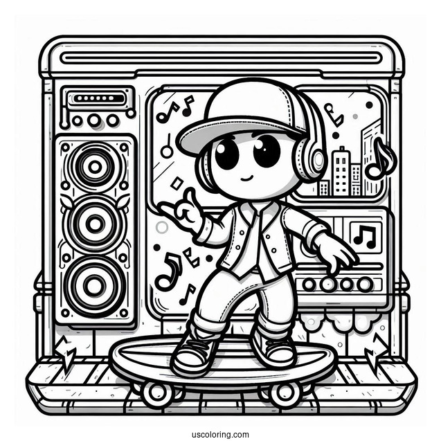 Subway Surfers Coloring Page Fresh Dancing To Stereo Music