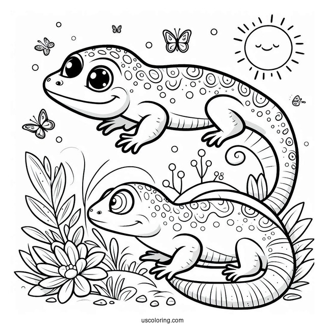 Lizard Coloring Page For Preschoolers