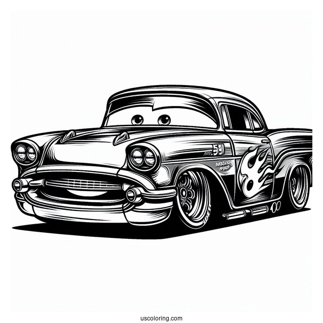 Lightning McQueen Lowrider Coloring Page For Kids