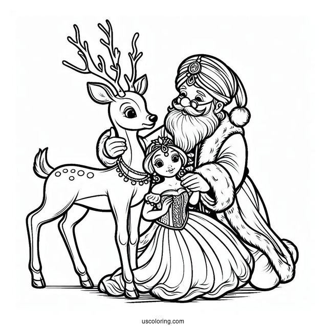 Santa Comforting Dancer The Reindeer