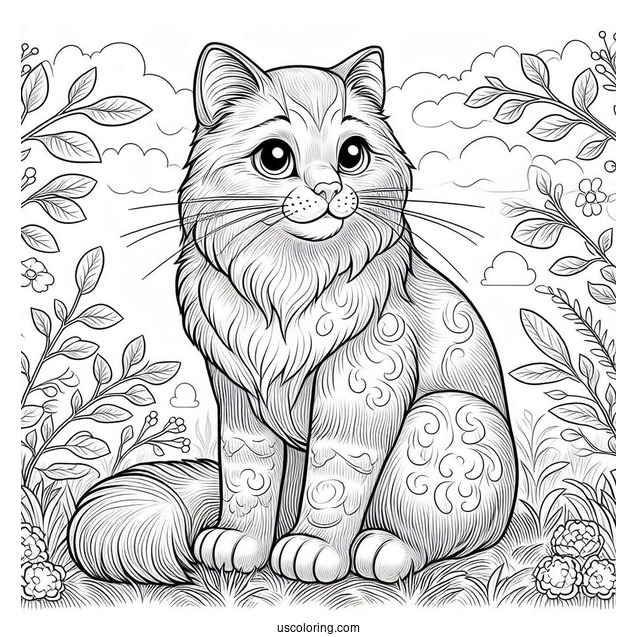 Big Cat Sitting On The Grass