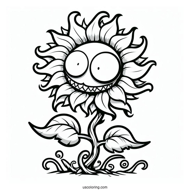 Plants Vs Zombies Sunflower Coloring Page