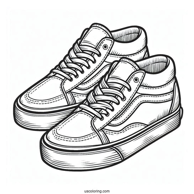 Coloring Page Of A Pair Of Vans