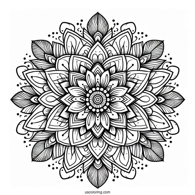 Intricate Flower Mandala Coloring Page