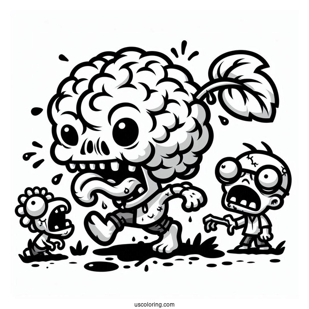 Brain Eating Zombie To Color
