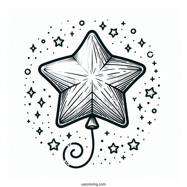 Star Shaped Balloon Coloring Page