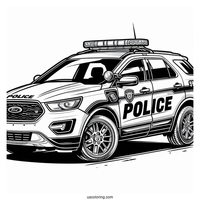 Ford Police Car Coloring Page