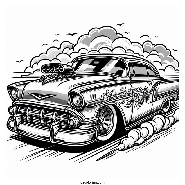 Lightning McQueen Lowrider Coloring Page For Kids