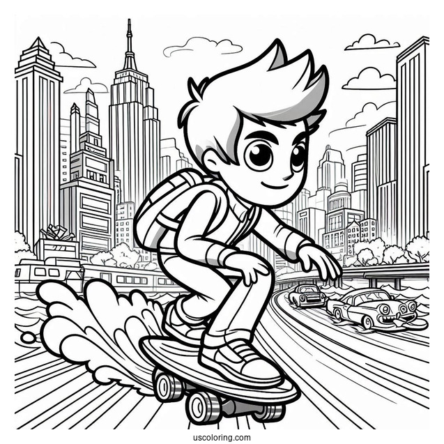 Subway Surfers Coloring Page Alicia Racing Jake