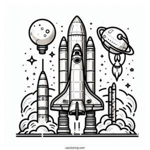 NASA Space Shuttle Discovery Coloring Page