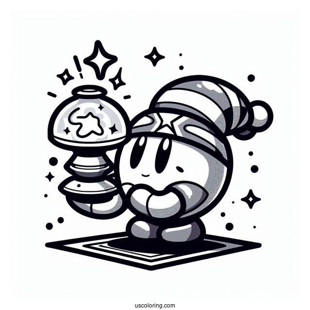 Brawl Stars Coloring Page Of Gene Holding Magical Lamp