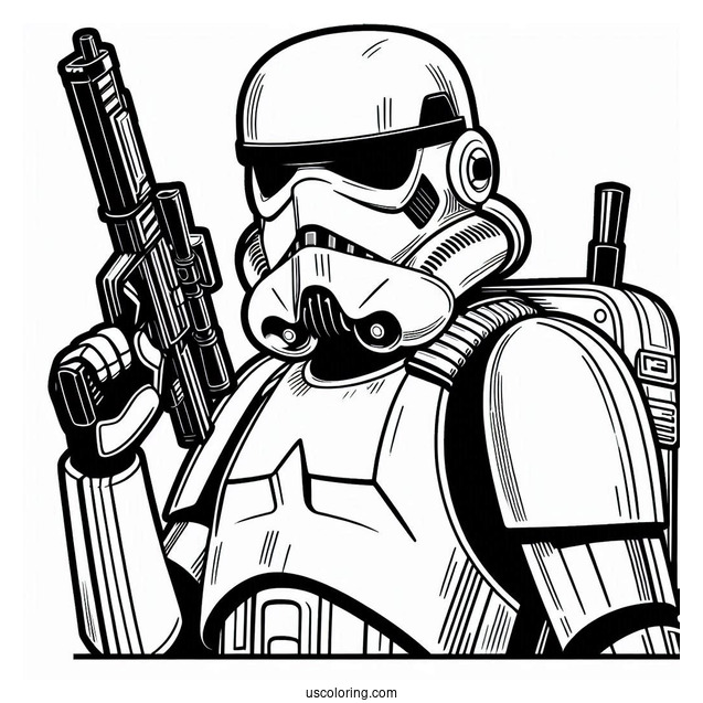 Easy Stormtrooper Outline Coloring Sheet