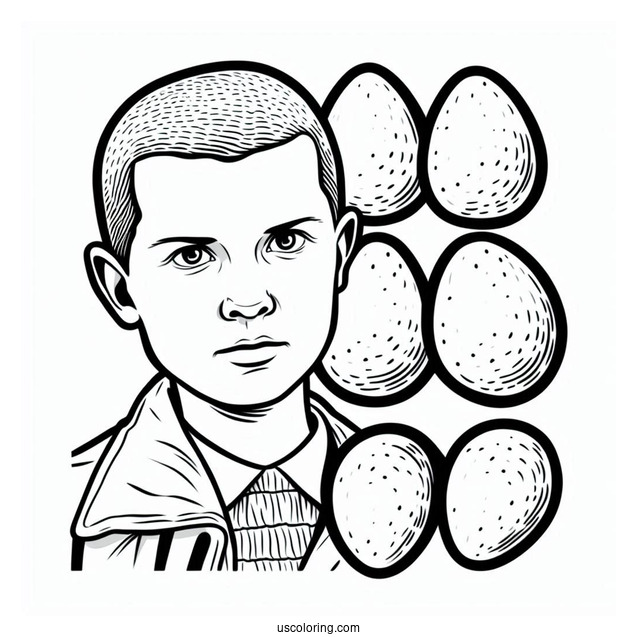 Eleven With Eggos Coloring Sheet
