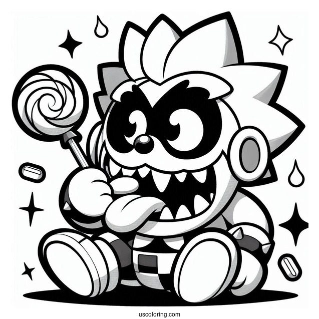 Brawl Stars Coloring Page Of Leon Eating Lollipop