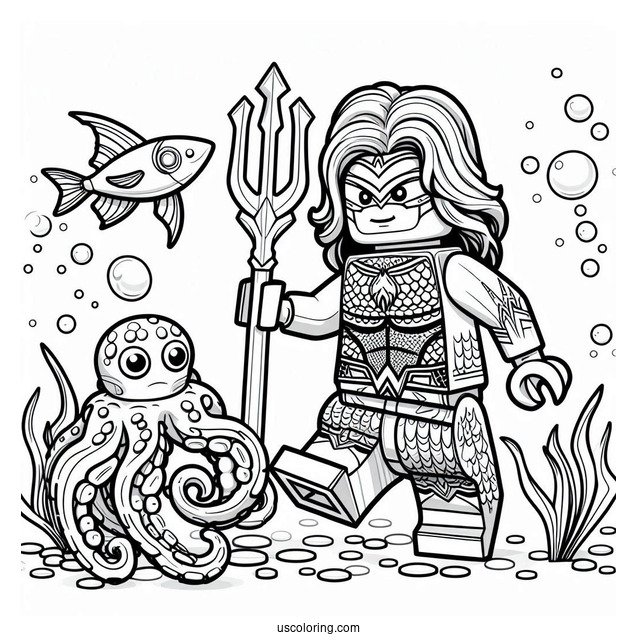 Lego Aquaman Coloring Page For Kids