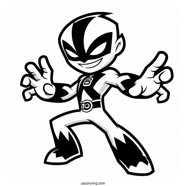 Easy Ben 10 Coloring Page Of Slapback Outline For Kids