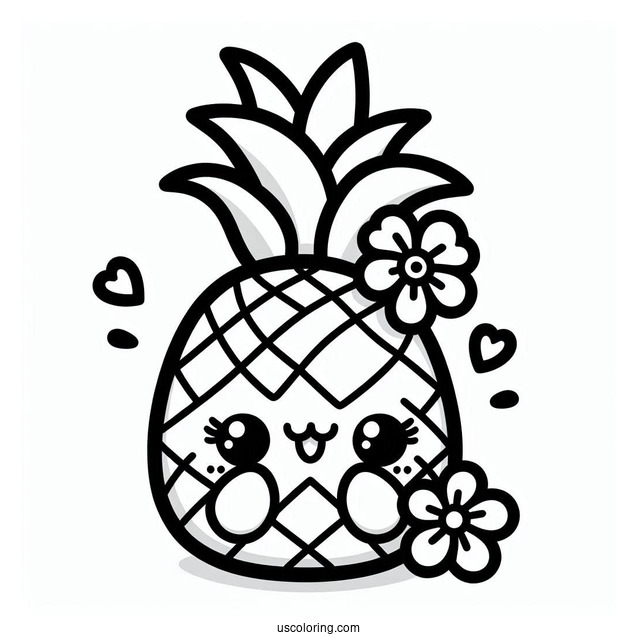 Cute Kawaii Outline Of Pineapple Lily Shopkins