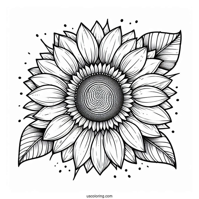 Simple Sunflower Coloring In
