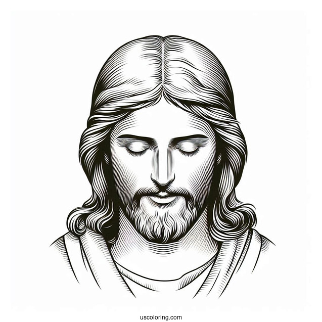 Easy 3D Jesus Coloring Page Text