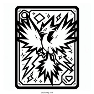 Zapdos Lightning Symbol Pokemon Card Coloring Page