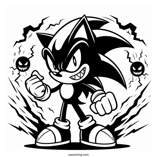 Evil Sonic Exe Coloring Page Power Up