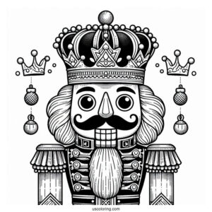 Detailed Nutcracker Coloring Page Wearing A Crown