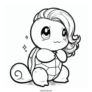 Baby Squirtle Coloring Page In Blastoise Costume