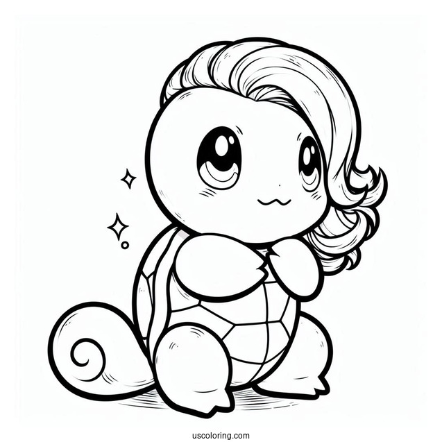 Baby Squirtle Coloring Page In Blastoise Costume