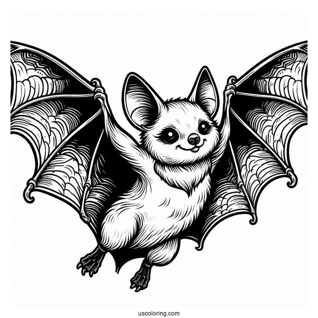Mewitti Bat Coloring Page Getting Ready To Fly