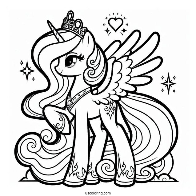 Majestic Princess Celestia Coloring Page