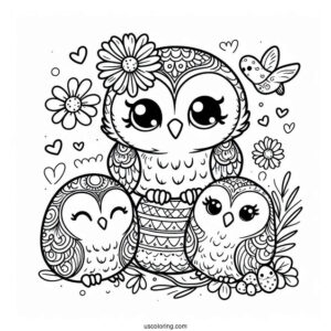 Coloring Sheet Of Baby Owl To Color