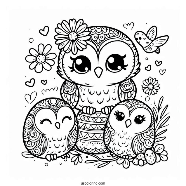 Coloring Sheet Of Baby Owl To Color
