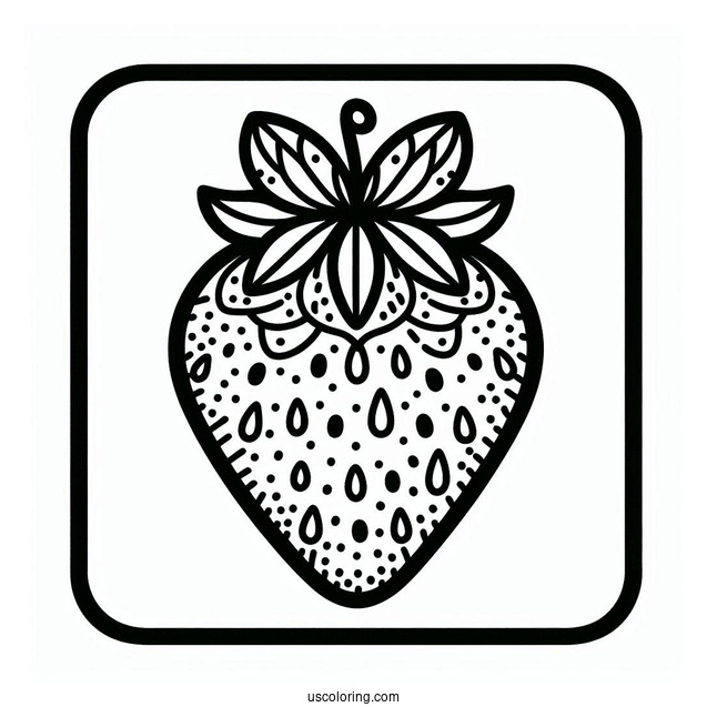 Strawberry Coloring Page Fruit Flashcard For Kids