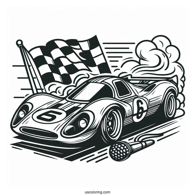 Race Car Coloring Sheet For Kids