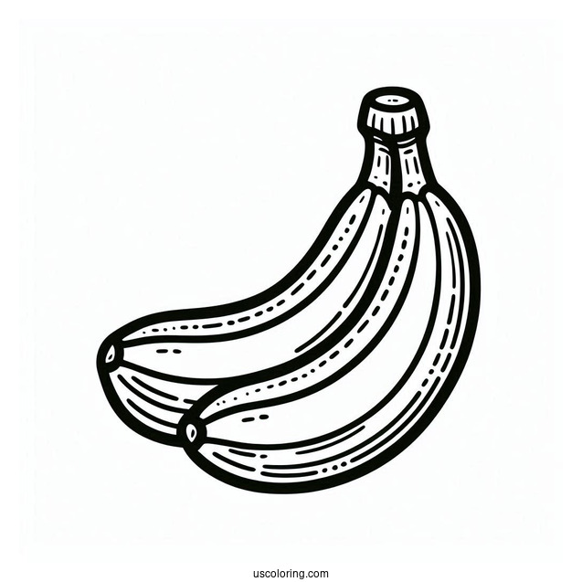 Easy Outline Of Banana For Preschoolers To Color