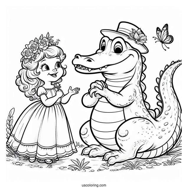 Louis The Alligator Coloring Page