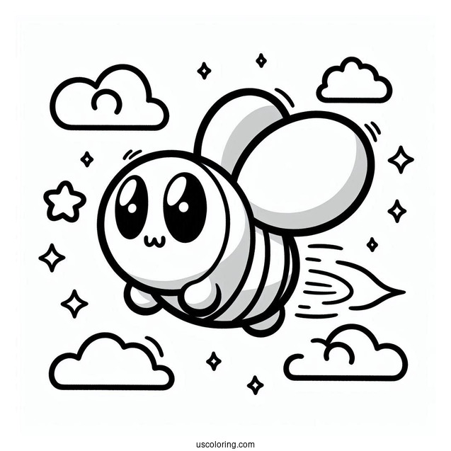 Fly Shy Guy Coloring Page In The Sky