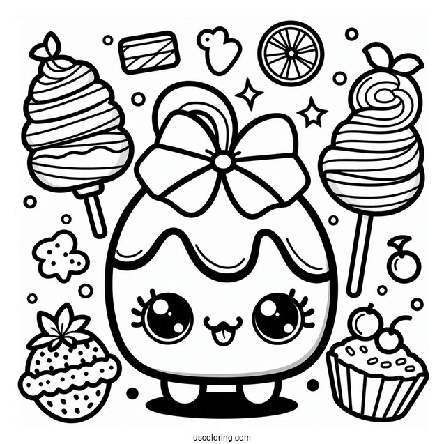 Simple Peppa-Mint Shopkins Coloring Sheet