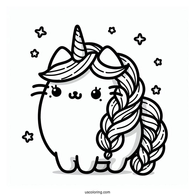 Cute Pusheen Unicorn With Braided Hair
