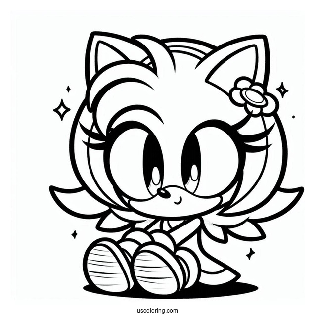 Kawaii Amy Rose Coloring Sheet For Kids